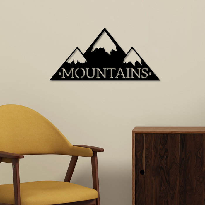Wallity Mountains Escultura de Pared de Metal Negra Wallity Mountains Escultura de Pared de Metal Negra
